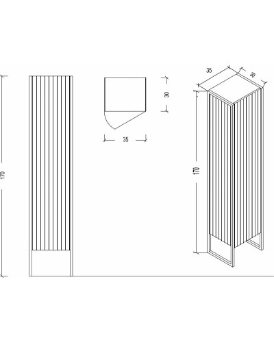 Шкаф пенал Boheme Armadi Art Monaco 35 L 868-RG-L Бордо глянец Золото