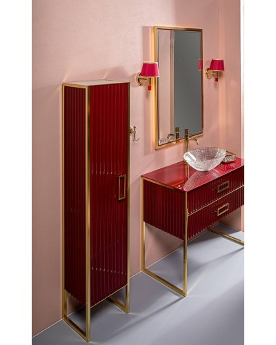 Шкаф пенал Boheme Armadi Art Monaco 35 L 868-RG-L Бордо глянец Золото