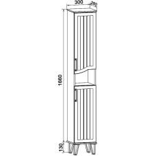 Шкаф пенал Runo Марсель 30 R 00-00001222 Бежевый