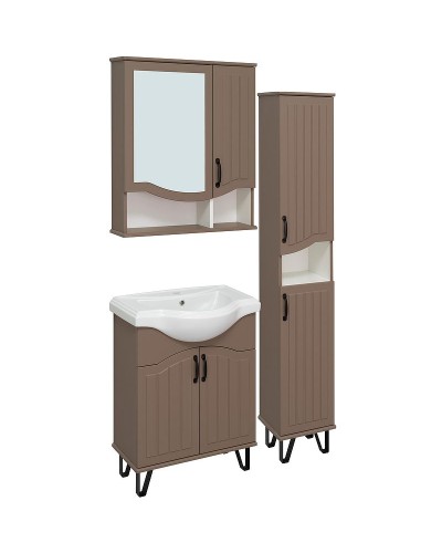 Шкаф пенал Runo Марсель 30 R 00-00001222 Бежевый