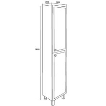 Шкаф пенал Runo Римини 35 R 00-00001271 Мята