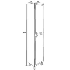 Шкаф пенал Runo Римини 35 R 00-00001271 Мята