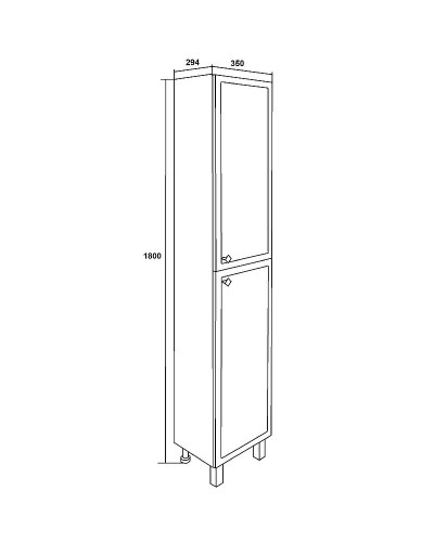 Шкаф пенал Runo Римини 35 R 00-00001253 Белый