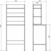 Стеллаж Comforty 65 00-00011164 над стиральной машиной Бетон светлый