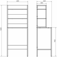 Стеллаж Comforty 65 00-00011201 над стиральной машиной Дуб темно-коричневый