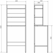 Стеллаж Comforty 65 00-00011201 над стиральной машиной Дуб темно-коричневый