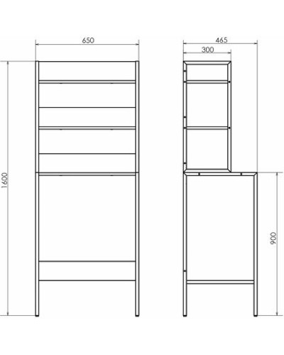 Стеллаж Comforty 65 00-00011201 над стиральной машиной Дуб темно-коричневый