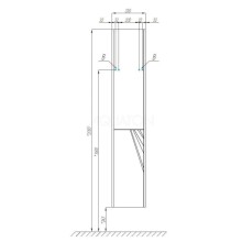Пенал подвесной белый глянец/ольха наварра L Акватон Сакура 1A219903SKW8L