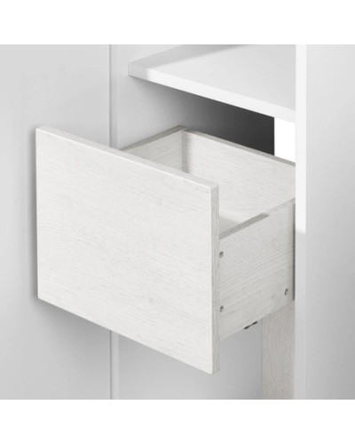 Пенал подвесной белый глянец/ольха наварра L Акватон Сакура 1A219903SKW8L