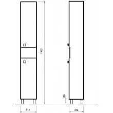 Пенал напольный белый глянец Orange Рио Ri-30PE