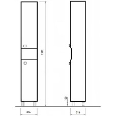 Пенал напольный белый глянец Orange Рио Ri-30PE