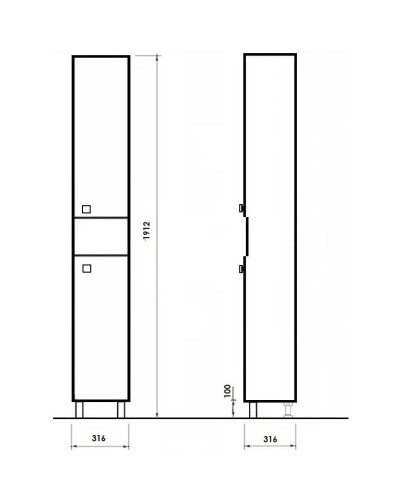 Пенал напольный белый глянец Orange Рио Ri-30PE