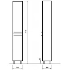 Пенал напольный кокос Orange Корро Ko-30PEK