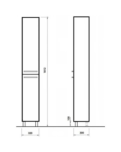 Пенал напольный кокос Orange Корро Ko-30PEK