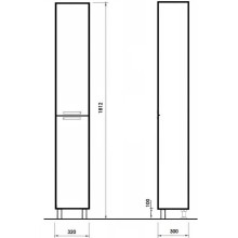 Пенал напольный белый глянец Orange Глория GL-30PEW