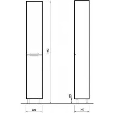 Пенал напольный белый глянец Orange Глория GL-30PEW