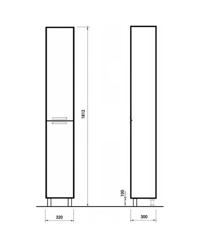 Пенал напольный белый глянец Orange Глория GL-30PEW