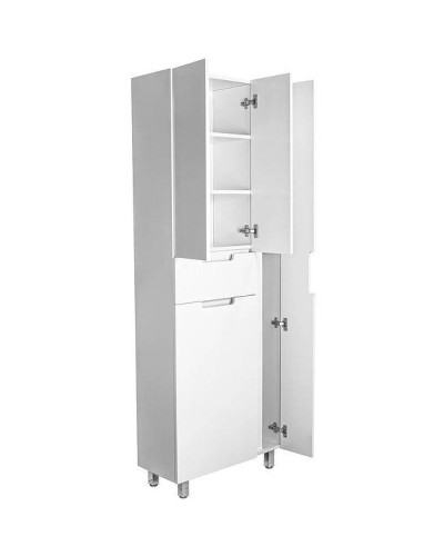 Шкаф пенал Style Line Оптима 70 ЛС-000010058 с бельевой корзиной Белый