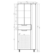 Шкаф пенал Style Line Оптима 70 ЛС-000010058 с бельевой корзиной Белый