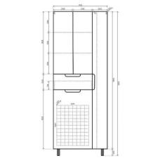 Шкаф пенал Style Line Оптима 70 ЛС-000010058 с бельевой корзиной Белый