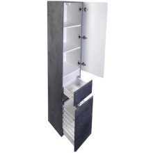 Шкаф пенал Style Line Атлантика Люкс Plus 35 СС-00002284 с бельевой корзиной Бетон темный