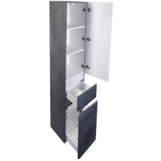 Шкаф пенал Style Line Атлантика Люкс Plus 35 СС-00002284 с бельевой корзиной Бетон темный