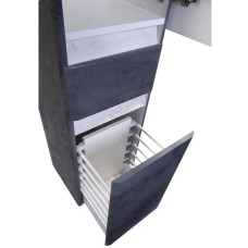 Шкаф пенал Style Line Атлантика Люкс Plus 35 СС-00002284 с бельевой корзиной Бетон темный