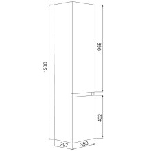 Шкаф пенал Iddis Zodiac 35 ZOD35A0i97 подвесной Белый под Дерево