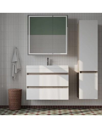 Шкаф пенал Iddis Zodiac 35 ZOD35A0i97 подвесной Белый под Дерево