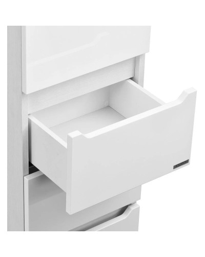 Пенал напольный белый/выбеленное дерево с бельевой корзиной Акватон Дакота 1A203203DAAY0