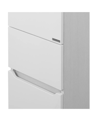 Пенал напольный белый/выбеленное дерево с бельевой корзиной Акватон Дакота 1A203203DAAY0