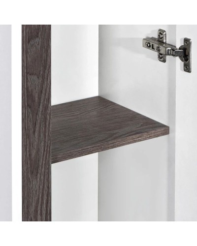 Пенал подвесной белый глянец/грецкий орех R Акватон Рене 1A222003NRC80