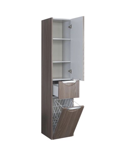 Пенал подвесной дуб макиато с бельевой корзиной R Акватон Сильва 1A215603SIW5R