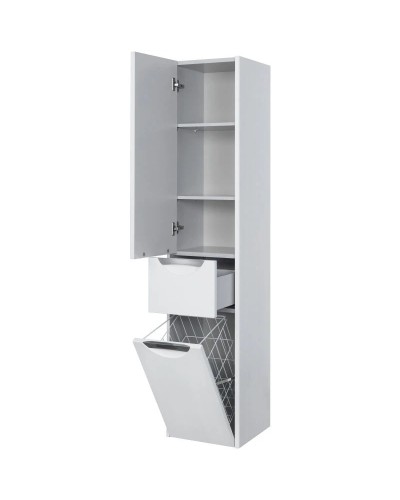 Пенал подвесной дуб полярный с бельевой корзиной  L Акватон Сильва 1A215603SIW7L