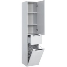 Пенал подвесной дуб полярный с бельевой корзиной R Акватон Сильва 1A215603SIW7R