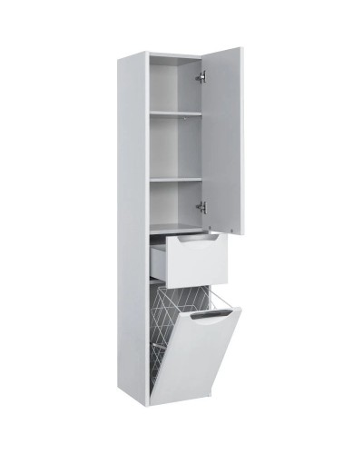 Пенал подвесной дуб полярный с бельевой корзиной R Акватон Сильва 1A215603SIW7R