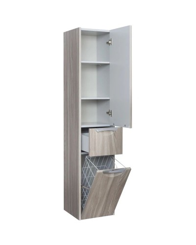 Пенал подвесной дуб фьорд с бельевой корзиной R Акватон Сильва 1A215603SIW6R