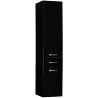 Пенал подвесной черный с бельевой корзиной Акватон Америна 1A135203AM950