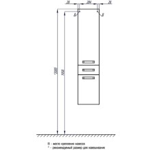Пенал подвесной черный с бельевой корзиной Акватон Америна 1A135203AM950