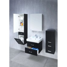 Пенал подвесной черный с бельевой корзиной Акватон Америна 1A135203AM950