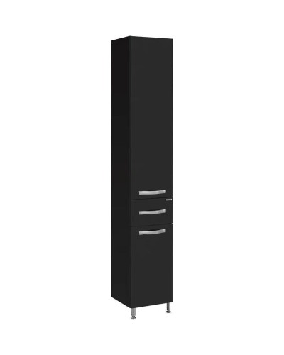 Пенал напольный черный с бельевой корзиной Акватон Ария 1A124303AA950