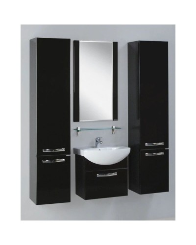 Пенал подвесной черный с бельевой корзиной Акватон Ария 1A124403AA950