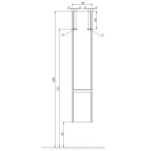 Пенал подвесной белый глянец/бетон пайн R Акватон Капри 1A230503KPDAR
