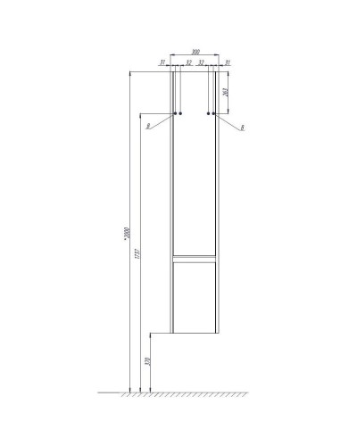 Пенал подвесной белый глянец/бетон пайн R Акватон Капри 1A230503KPDAR