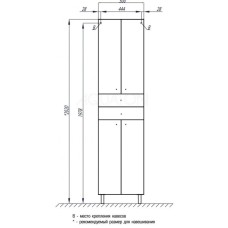 Пенал напольный белый глянец Акватон Симпл 1A122303SL010