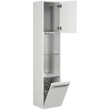 Пенал подвесной белый жемчуг с бельевой корзиной Акватон Севилья 1A126603SEG30