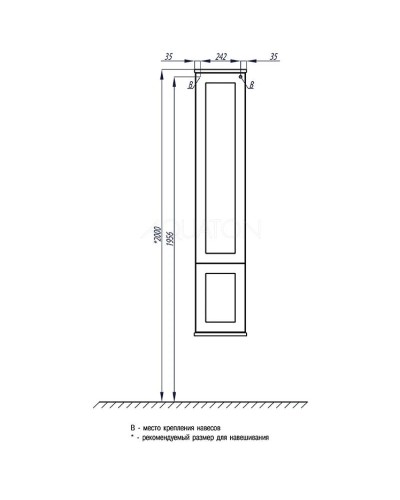 Пенал подвесной дуб бежевый Акватон Леон 1A186503LBPR0