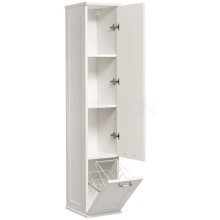 Пенал подвесной дуб белый с бельевой корзиной Акватон Леон 1A186503LBPS0