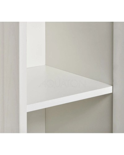 Пенал подвесной дуб белый с бельевой корзиной Акватон Леон 1A186503LBPS0