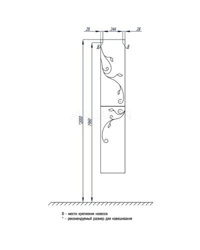 Пенал подвесной белый глянец L Акватон Домус 1A163003LL01L